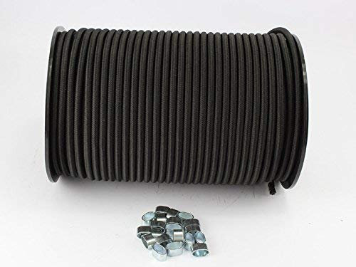 8mm Expanderseil schwarz 10m +10 Würgeklemmen Gummiseil Seil Klemmen Plane