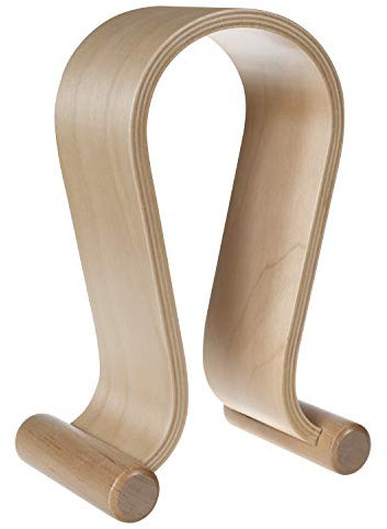 Maclean Headphones Stand Wooden Headset Stand Headphone Holder Universal Gaming Headset Vintage 257 x 130 x 80 mm (Light Oak Color)