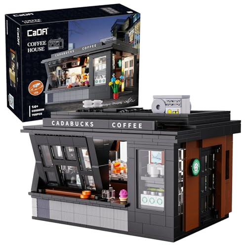 CaDA C66005W Kaffeehaus Bausteine, 765 Teile MOC Coffee House Bausatz, Designer: Ohsojang(Kommt mit Originalverpackung)