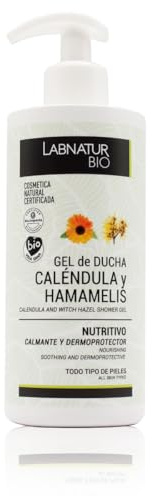Gel de Ducha Caléndula - Natural, Ecológico y Vegano - Labnatur Bio | Con Hamamelis y Aloe Vera - Nutritivo y Dermoprotector - Para Piel Sensible - Fragancia Natural - Hecho en España - 450 ml