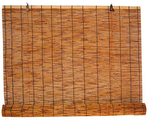 Bambus-Rollos,Reed-Vorhänge Home Sunshade,Hochwertige Handgewebte Retro-Strohjalousien,Wasserdichte Lichtfilter-Rollläden für den Außenbereich,Innenhof und Tür,mit Lifter(80x140cm/32x55in)