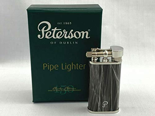 Peterson Pfeifen Feuerzeug Vintage Grau schräge Flamme Stein Zündung