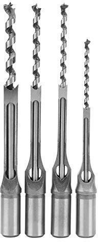 Punte per trapano a foro quadrato, 4 pezzi Punte per trapano a foro quadrato Lavorazione del legno Cuscinetto per mortasare in acciaio Set di utensili per perforazione