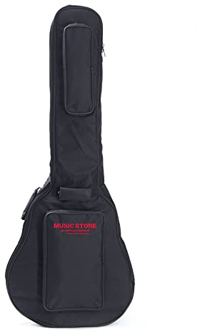 MUSIC STORE Deluxe Gigbag für Akustik Bass, Robuste, Wetterfeste Nylontasche, 20mm Polsterung, Zubehörfächer, Gepolsterte Tragegriffe