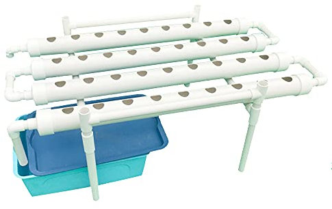 Kit de Culture Hydroponique en PVC, Kit et Système pour Culture Hydroponique, Kit de Culture de Plante Potagère pour Culture sans Sol, Tube Hydroponique pour Jardin Balcon Maison(1 Couche 36 Trous)