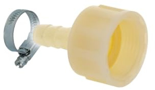 tecuro Schlauchtülle Ø 10 mm x 3/4 Zoll ÜWM, Nylon weiß - inkl. Edelstahlschlauchschelle - 562631