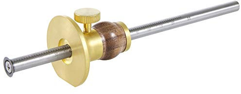 DICTUM Streichmaß Holz – Präzises Streichmass mit Metallschaft & Rundmesser | Anreißwerkzeug für Holz mit Skala, Messinganschlag & ergonomischem Griff