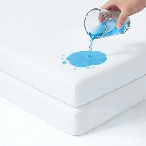 Set mit 2 wasserdichten Matratzenschonern, passend für 90 x 40 cm große Babybetten