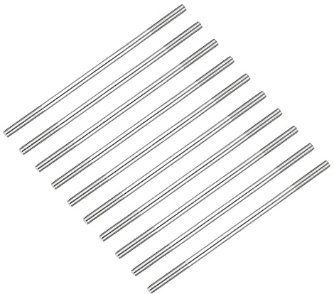 METALLIXITY 10uds Doble Extremo Perno Tornillos M5 Rosca 150mm Longitud | 304 Inoxidable Acero Doble Roscado Varilla Pernos, para Casa Reparaciones