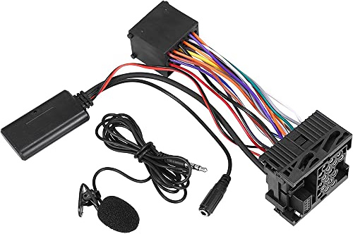 Baceyong 5-12V Bluetooth Audio AUX Adapter mit Mikrofon Kompatibel mit BMW BMW 3 Series E46 2002 2003 2004 2005 2006, Bluetooth 5.0 Adapter für Musikstreaming Freisprechen Autoradio Kabelloser