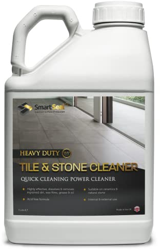 Smartseal Heavy Duty Tile Cleaner & Stone Cleaner - Powerful Bathroom Tile Cleaner to Remove Tough Stains on Grout, Tiles & Stone Surfaces - Premium Tile Floor Cleaner & Stones Floor Cleaner (5 Litre)