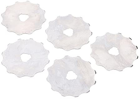 F 5 hojas de 45 mm con borde de ganchillo Se adapta a todas las marcas de cortadores rotativos Hoja perfecta for proyectos de borde de ganchillo, vellón y álbumes de recortes - 15 dientes ( Size : 12