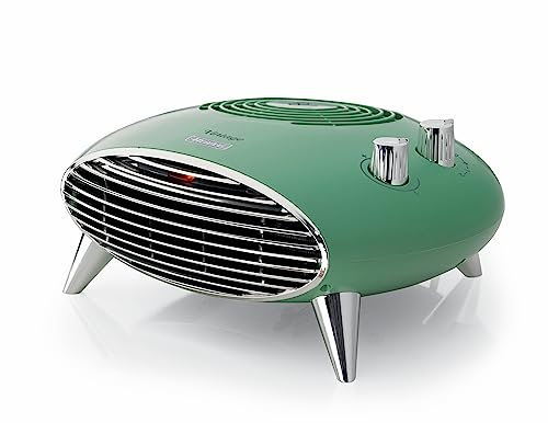 Ariete 8211 Termoventilatore da tavolo, Stufetta elettrica, 2000W, Termostato, Silenzioso, Griglia e piedi cromati, Verde