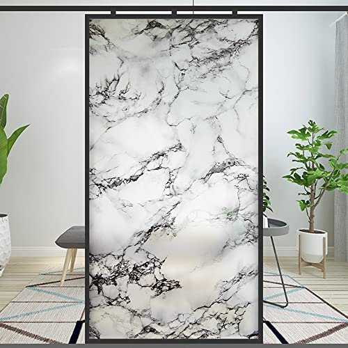 Marmor Kunst Dekorative Fenster Sichtschutzfolie Buntglas Fensteraufkleber ohne Kleber Statische Haftung Fensteraufkleber (Muster C, 50 x 80 cm B x H)