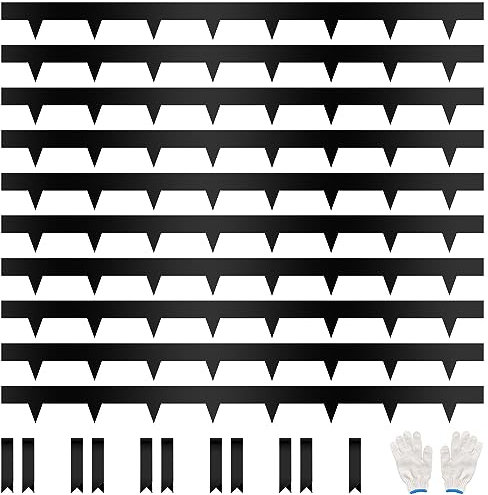 JonesHouseDeco Paquete de 10 Bordes Galvanizados para Césped,1M x 11,4 cm Bordura Jardin Exterior Borde de Acero Galvanizado Metal Resistente a la Oxidación con Dientes Afilados