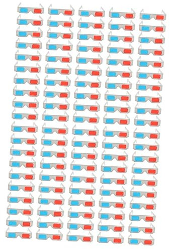 UKCOCO 100piezas Gafas Anaglyph De Cartón para Películas Lentes y Azules Adultos para Ver Revistas y