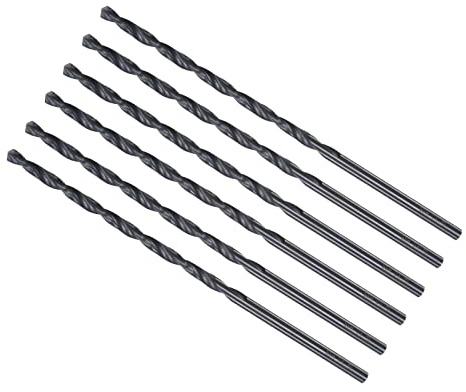 CoCud Drehbohrer 3mm Bohren Durchmesser Schwarzoxid Hochleistungsstahl Extra Lang Gerade Schaft - (Verwendung: für Edelstahl Legierung Metall) 6Stk