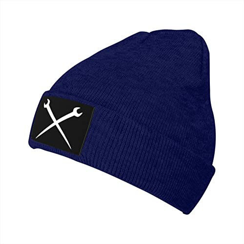 Gorro Invierno Herrajes Cruzados De Cuello Redondo Sombrero De Beanie Cálidos Gorras Beanie De Punto Apretado Gorro De Punto para Esquí Adulto Corriendo
