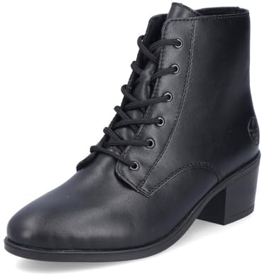 Rieker Damen Schnürstiefeletten 73930, Frauen Stiefeletten,halbstiefel,Kurzstiefel,uebergangsschuhe,uebergangsstiefel,schwarz (00),37 EU / 4 UK