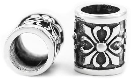 Windalf Ritter-Bartperle AKAN 11 mm Haarperle Mittelalter Ornamente 925 Sterlingsilber