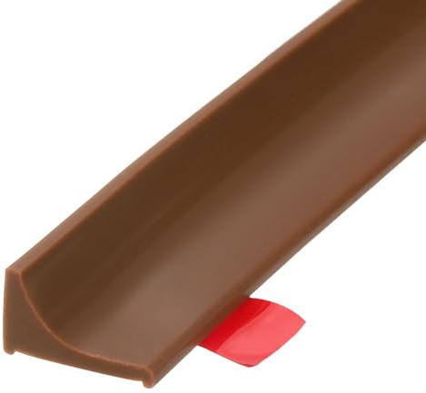 QUARKZMAN Barriera Doccia Pieghevole, Striscia Ostacola Schizzi Acqua Silicone 138 Larga 0.8 Alta 0.5 Barriera per Acqua Autoadesiva per Separazione Asciutto Bagnato Bagno, Marrone