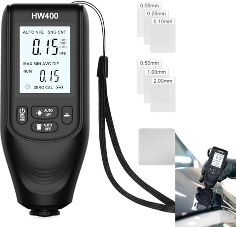 Zuasdvnk Automatisches Lackdickenmessgerät, Lackdickenmesser - Tester für Beschichtungstiefenmesser,Lackdickenmesser 0~2000UM,