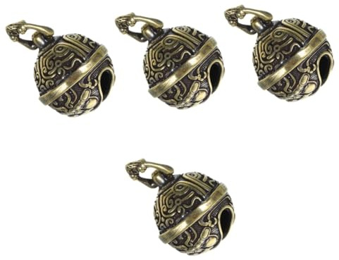 Gogogmee 4 Stück Glockenanhänger Schlüsselanhängerschmuck Mini-Vintage-Glocke Kuhglocke pkw gebraucht kfz Charms schlüsselring DIY Schlüssel Messingdekor