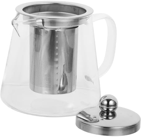 Ciieeo Théière en Verre Borosilicaté pour Infuser Thé et Tisane 450ml Résistante la Chaleur avec Infuseur Portable Décorative et Délicate Cuisine