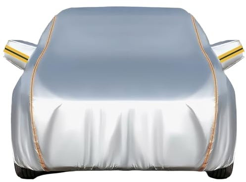 HUIYAN Autoabdeckung Für Mini Cooper Convertible, Vollgarage Wasserdicht Kratzfest Mit Reißverschluss Outdoor Indoor Fahrzeugschutz, Oxford Garage Schnee Regen UV Langlebig Autoplane(Silver)