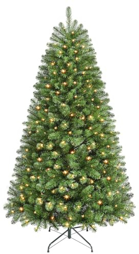 SHareconn 4ft Pre Lit Christmas Tree, Artificial Christmas Tree with 120 LED Warm White Lights, 8 Light Modes, Foldable Metal Stand, Easy-to-Assemble Indoor Christmas Tree, 4FT