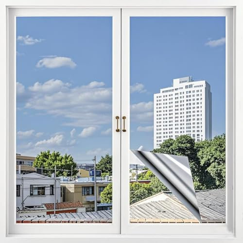 MONETX Film Solaire Anti Chaleur Regard et UV, 60x400CM Cuisine Chambre Bureau Film pour Fenêtres avec Protection de la Vie Privée Pendant la Journée