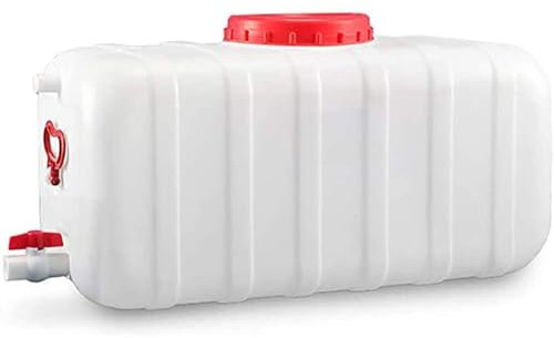 Kunststoff-Wassertank， 100L, 200L 300L Wasserbehälter Horizontaler quadratischer Wasserspeichertank mit Kunststoff-Wassereimerabdeckung und Ventil(150L)