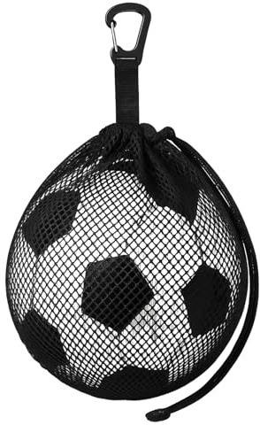 Horktrust Bolsa Red para Balón, Red para Pelotas 1 Pelota, Bolsa de Bola con Mosquetón para Llevar Baloncesto, Voleibol, Fútbol y Balonmano, Bolsa de Malla Negra para Entrenamiento y Deporte