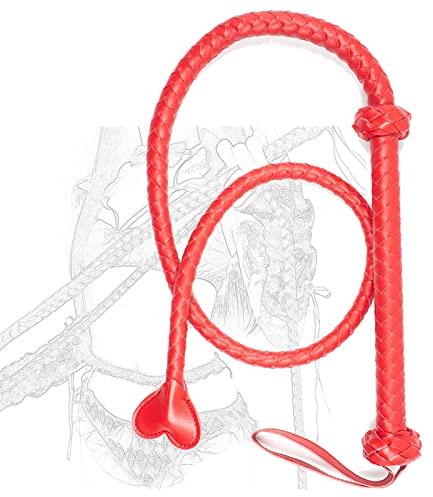 TRQOYTU Fouet Érotique En Cuir Long De 140 Cm, Fouet SM, Cravache De Bondage, Avec Anneau De Suspension, Accessoires Érotiques, Jeux Sexuels Pour Adultes, Jouets Sexuels Fétichistes Pour Couples