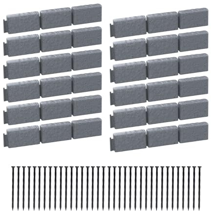 AGTEK Garden Edging 16FT Landscape Edging Kit 2.75 Inch Height Decorative Garden Border No Dig Lawn Border for Yard Flower Bed with 26 Stakes, Grey