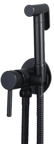 Zinc Alloy Toilet Bidet with Hose and Angle Valve for Convenient and Use (Black)