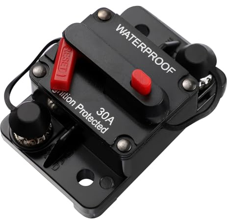 ELAYARD Interruttore Fusibile Dc con Ripristino Manuale Interruttore Circuit Breaker per Auto Camion Rv e Barca Protezione Sovraccarico con Alloggiamento Resistente