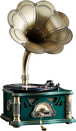 Vintage Gramophone Bluetooth Speaker, Retro Phonograph for Living Room Decor, Nostalgic Music Player