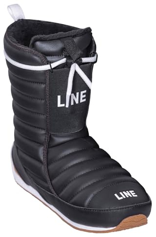 LINE Unisex Adult BOOTIE 2.0 | Warm Water-Resistant Winter Apres-Ski Boots with Moldable Foam Footbed & Cinch-Lacing System, Black, X-Small