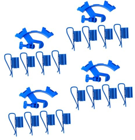 Sosoport 20pcs Aquarium Hose Clamps for Fish Tank Water Pipes Pipe Mounting Clips with Secure Grip Reliable Tubing Support for Stable Circulation System Blue Tank Accessories
