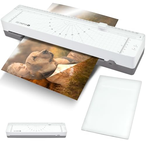 OLYMPIA A 120 Combo Laminiergerät A4 | Kompaktes Foliergerät mit integriertem Schneidegerät | Für 80–125 Micron Laminierfolien | Laminiergerät DIN A4 | Laminiermaschinen | Laminator