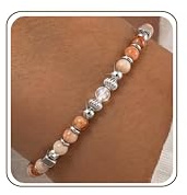 ORAZIO Armband Damen Mondstein Perlenarmband Damen Frauen Edelstein | Rosenquarz Armband Silber Edelstahl Perlen Armbänder Heilsteine Freundschaft Schmuck Damen Geschenk Geburtstag