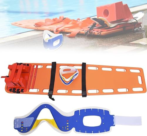 Emergency Medical Stretcher Aquatic Spine Board Rescue Kit with Neck Brace & Head Immobilizer for Hospital Clinic Home Ambulance