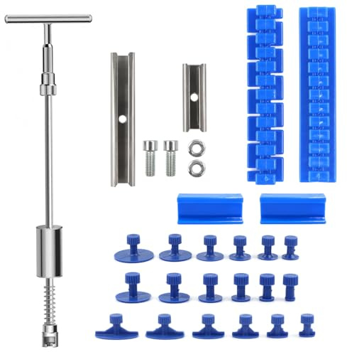 Bohaner Kit de réparation de bosses de voiture sans peinture en T - Outil de réparation de bosses - Outil de débosselage - Kit d'extracteur de bosses - Marteau coulissant - Pour enlever les bosses de