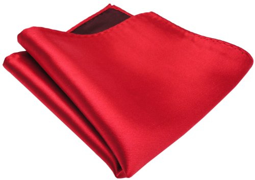 TigerTie gewebtes Designer Satin Seideneinstecktuch einfarbig Uni - Tuch 100% Seide