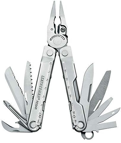 Leatherman Rebar Multiherramienta - 17 Herramientas Para Bricolaje y Camping, Acero Inoxidable Negro, Plata