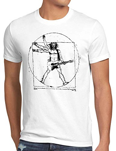 style3 Vinci Rock Camiseta para Hombre T-Shirt música Festival, Talla:, Color:Blanco