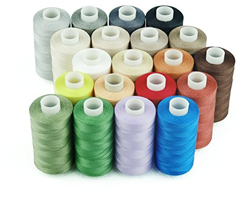 Simthread 20 Farben Allzweck-Baumwoll-Quiltgarn, 50 W, 3 Schichten zum Stecken, Nähen, Stickereien usw. – je 457 m