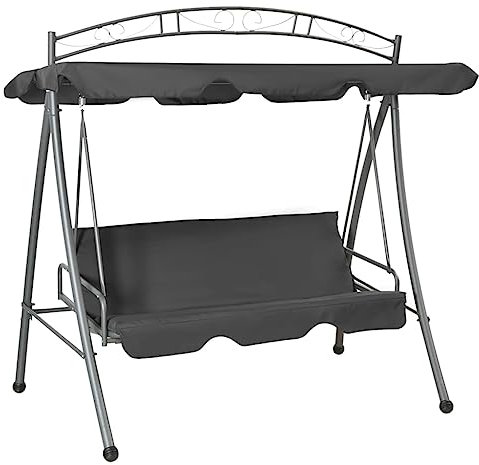 vidaXL Hollywoodschaukel Dach Bettfunktion Liege Gartenschaukel Schaukelbank
