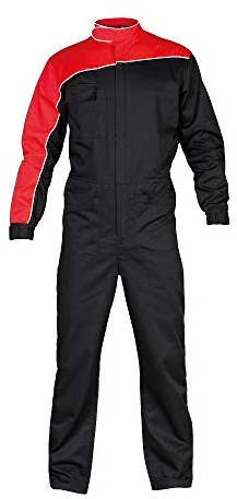 BrolloGroup Tuta da Pilota Meccanico Monza Personalizzabile con Nome e Loghi Tute Pubblicitarie PS 40319 (rosso/nero, L)